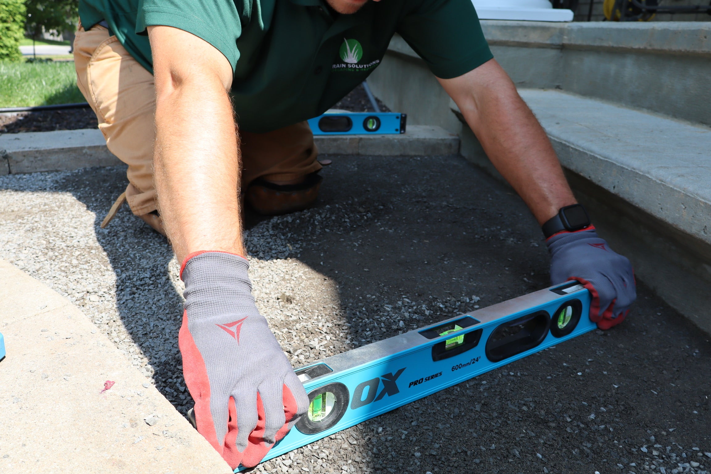 Leveling a base for interlock