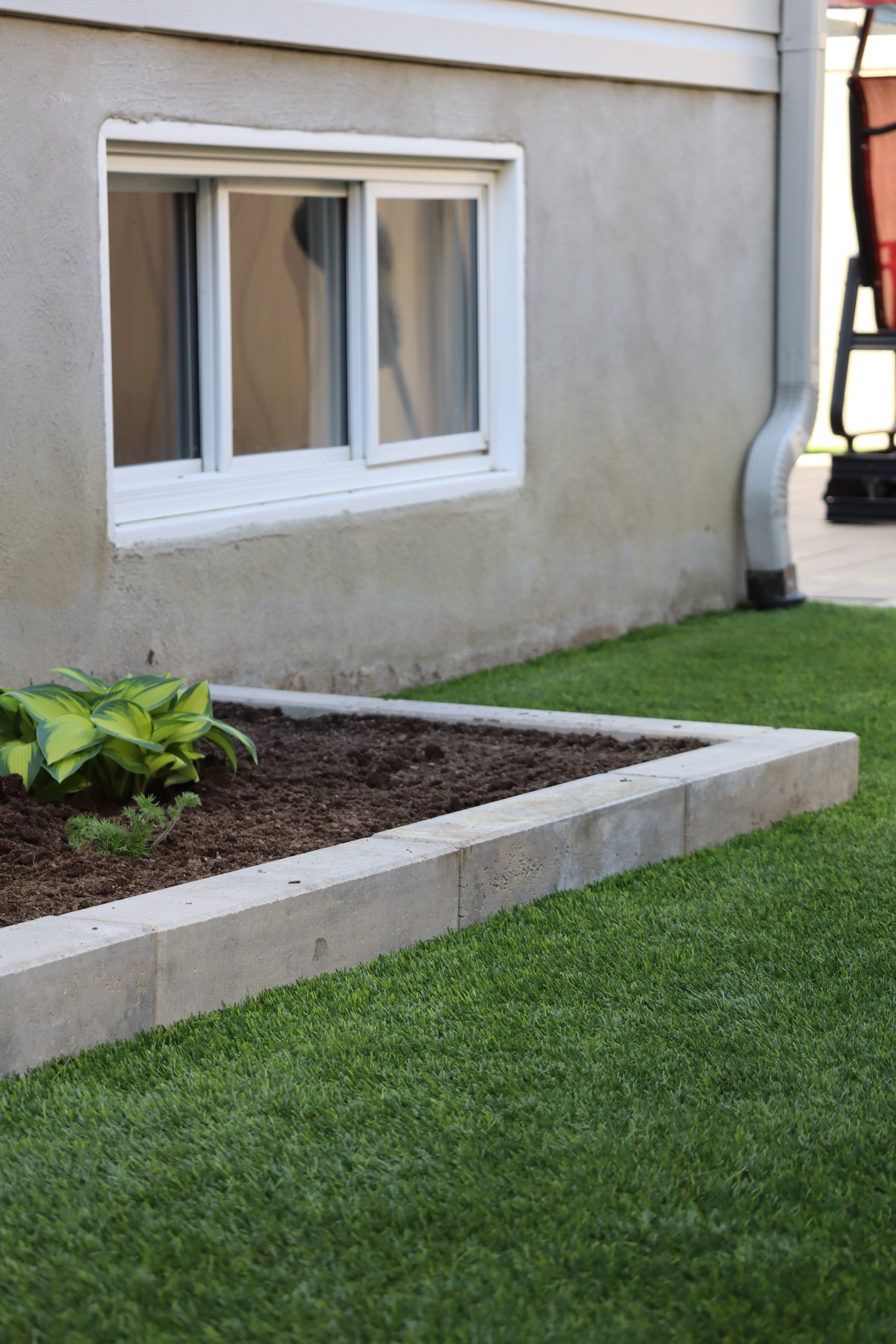 turf and garden bed