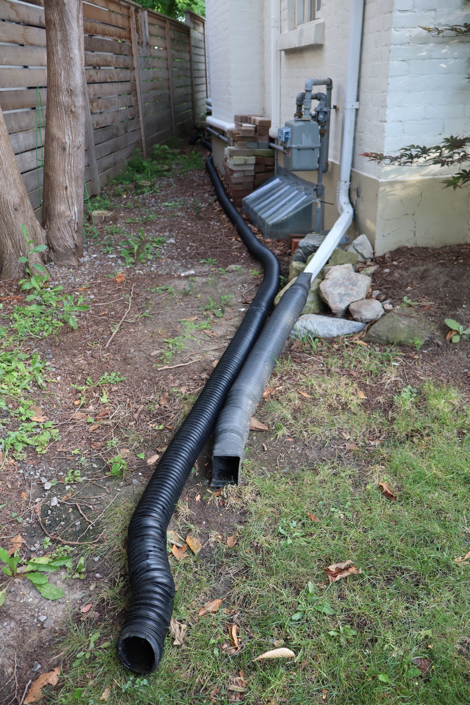 before picture of bad drainage for house